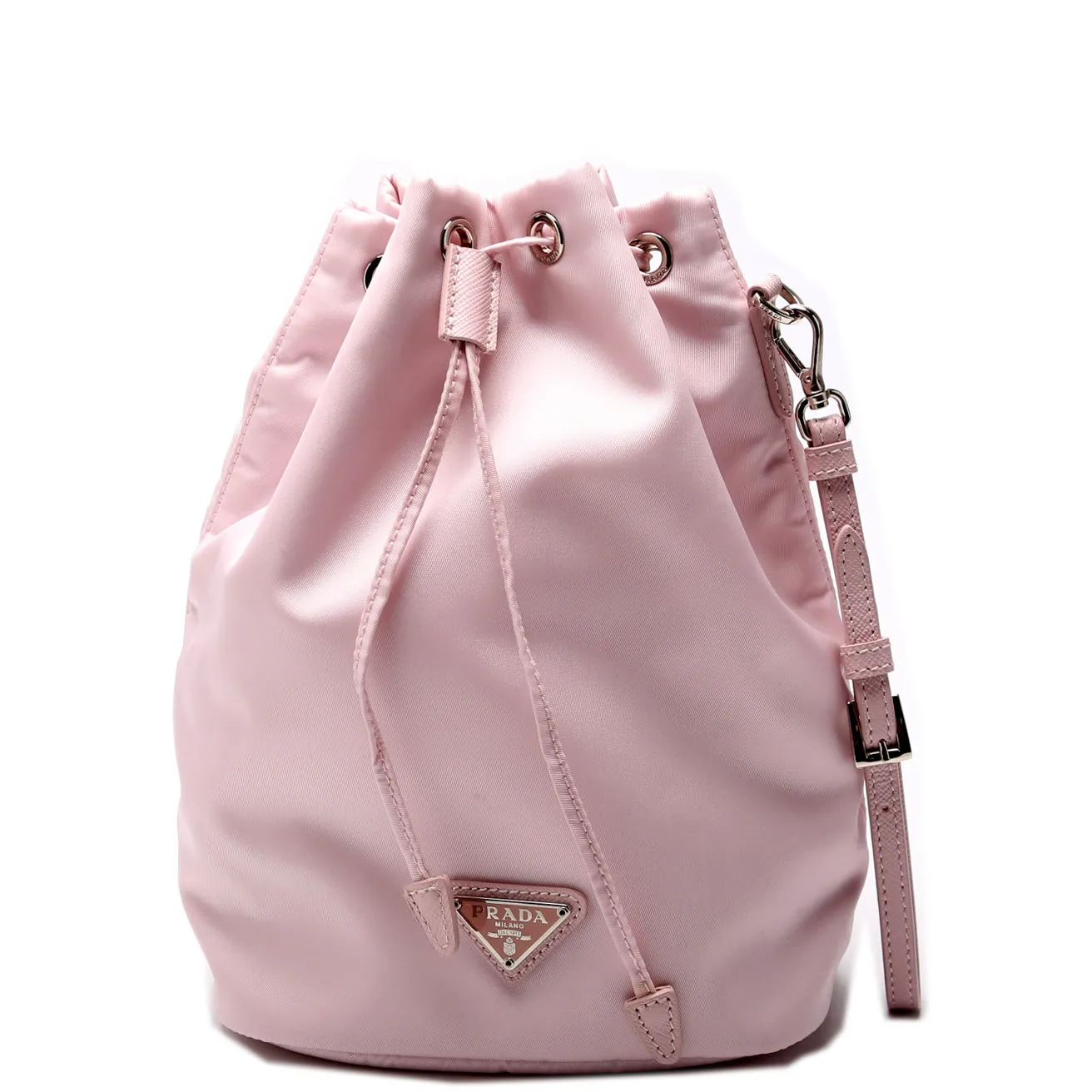 1NE369 Re-Nylon Drawstring Pouch Pink