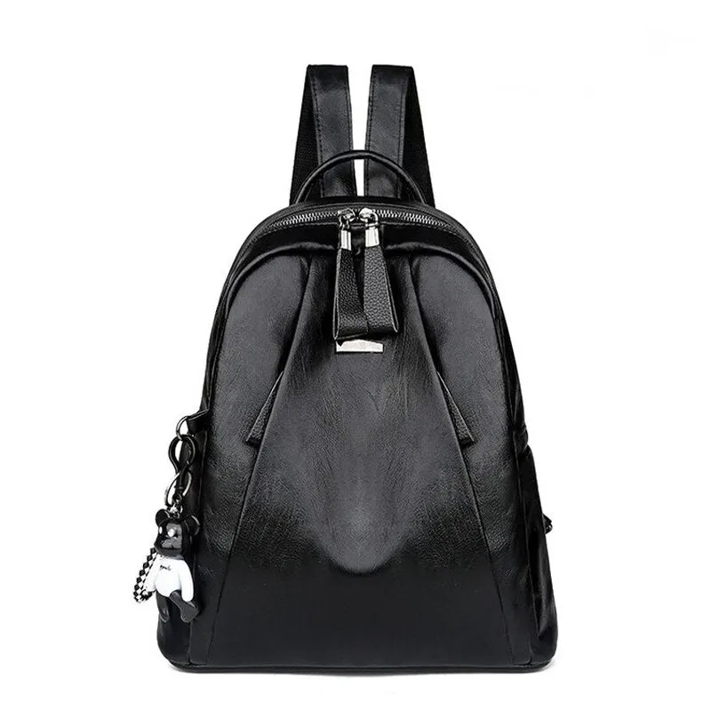 2020 spring new soft leather ladies backpack brand luxury designer large capacity casual travel bag white main sac a dos femme
