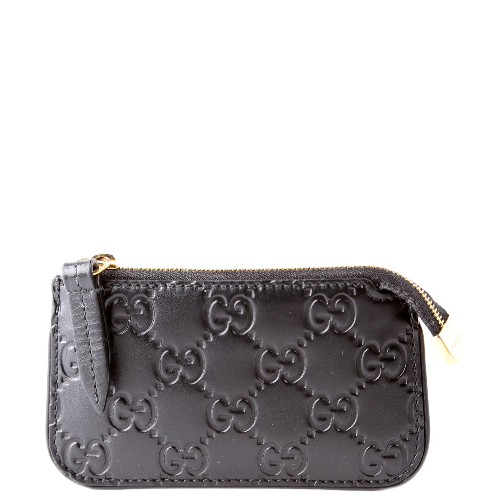 447964 GG Leather Key Pouch Black