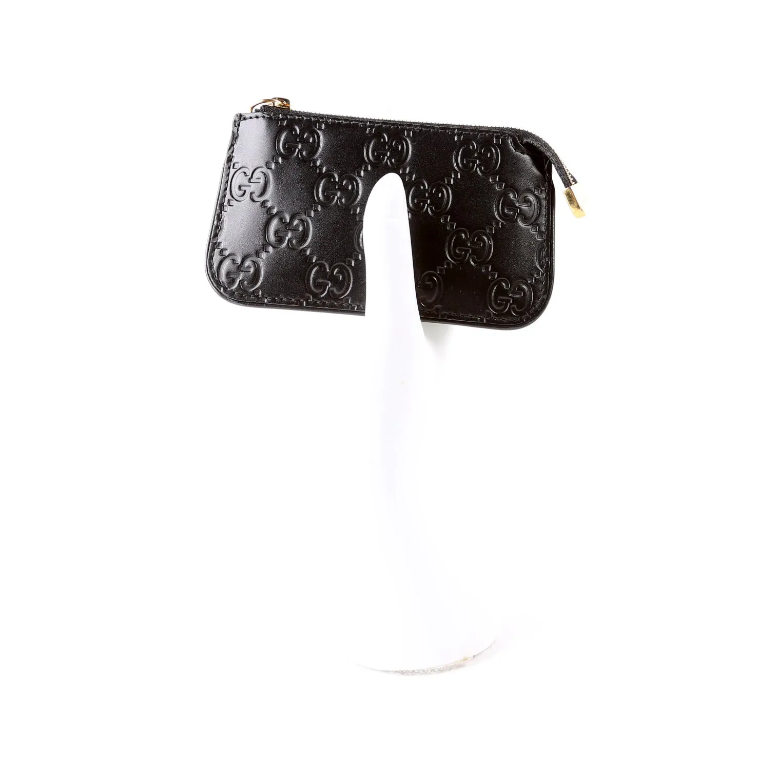 447964 GG Leather Key Pouch Black