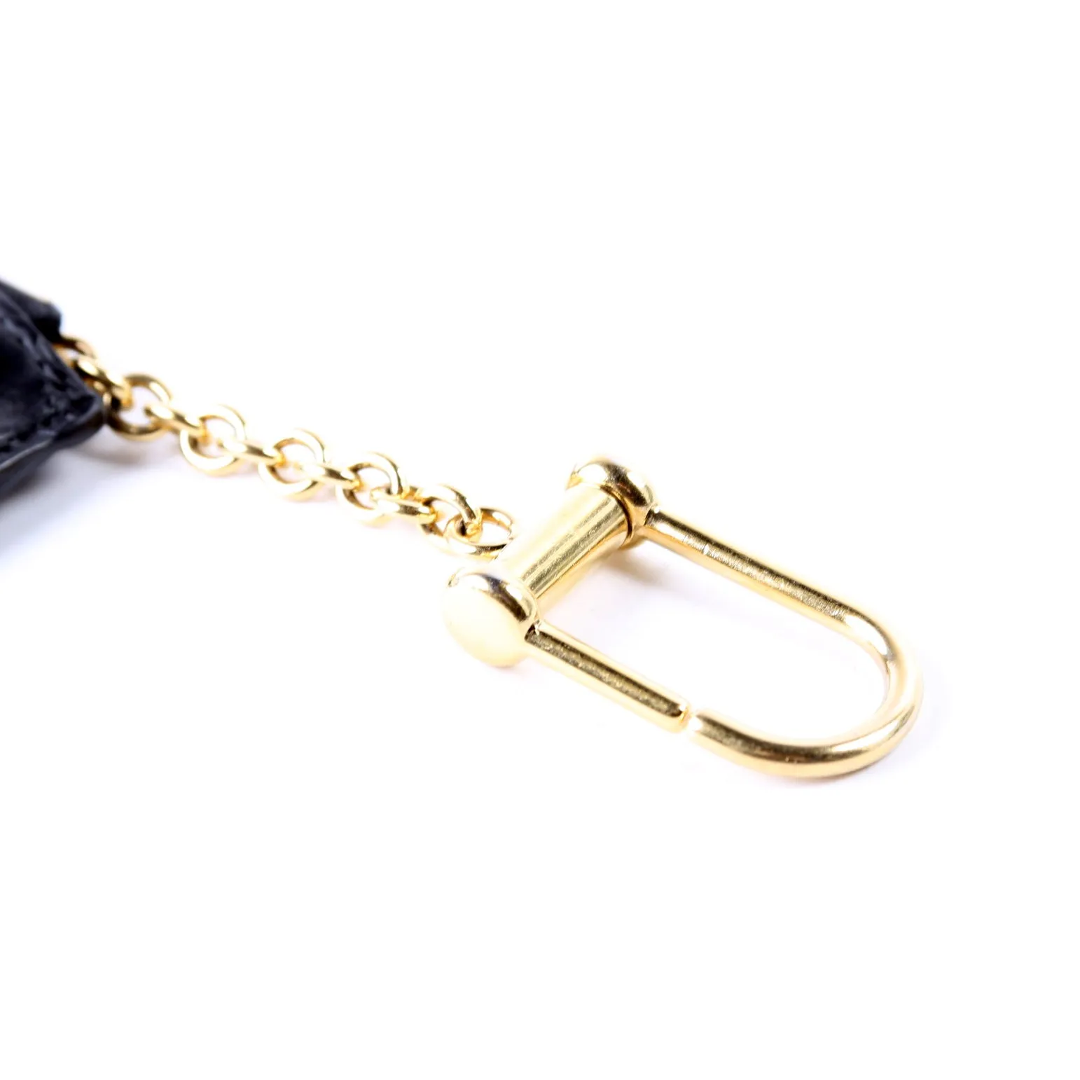 447964 GG Leather Key Pouch Black