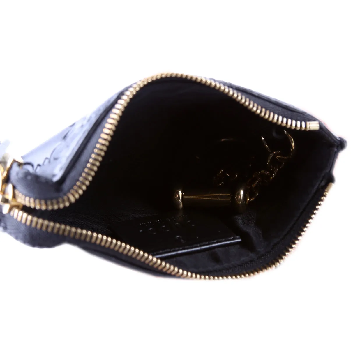 447964 GG Leather Key Pouch Black