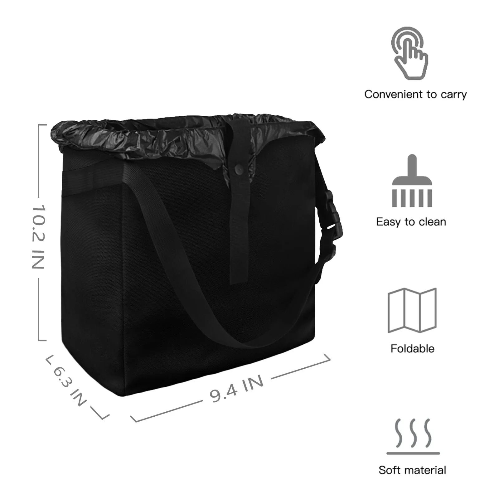 Portable Angry Eyes Design Car Trash Bag with Leak-Proof Liner