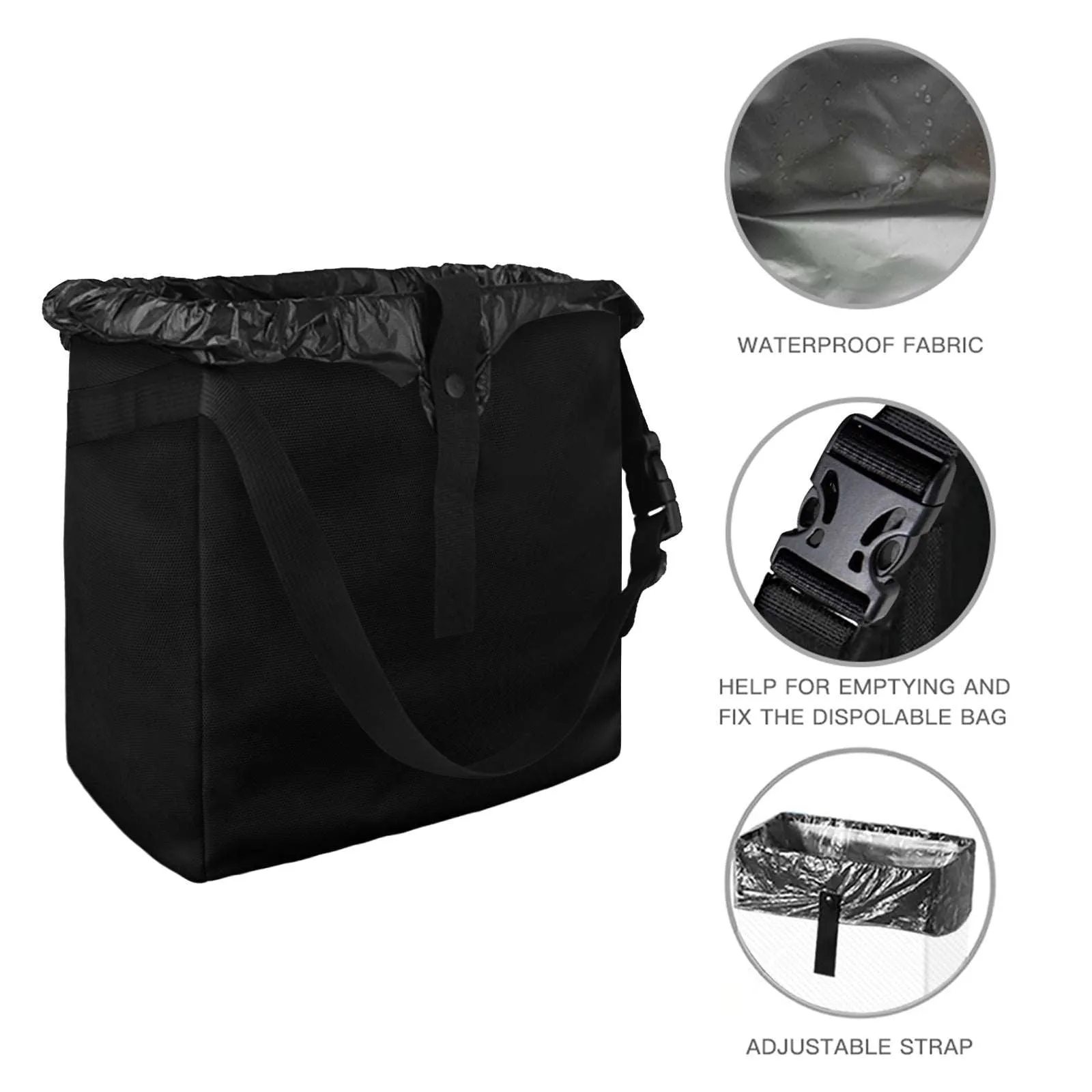 Portable Angry Eyes Design Car Trash Bag with Leak-Proof Liner