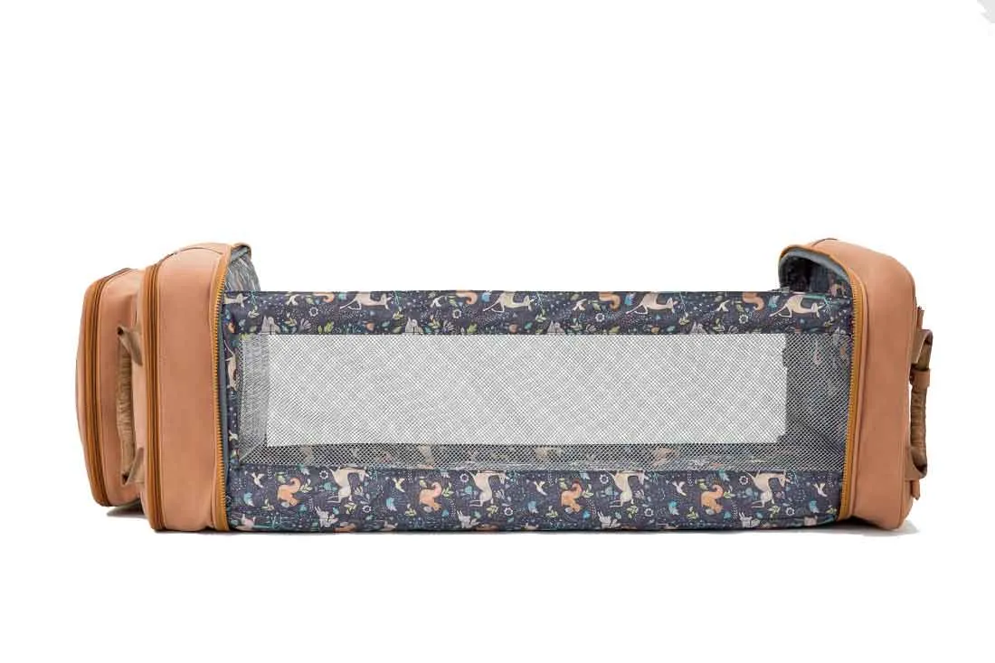 Baby Travel Crib Changing Rucsac - Vegan Leather Porcini - RucPOD ®