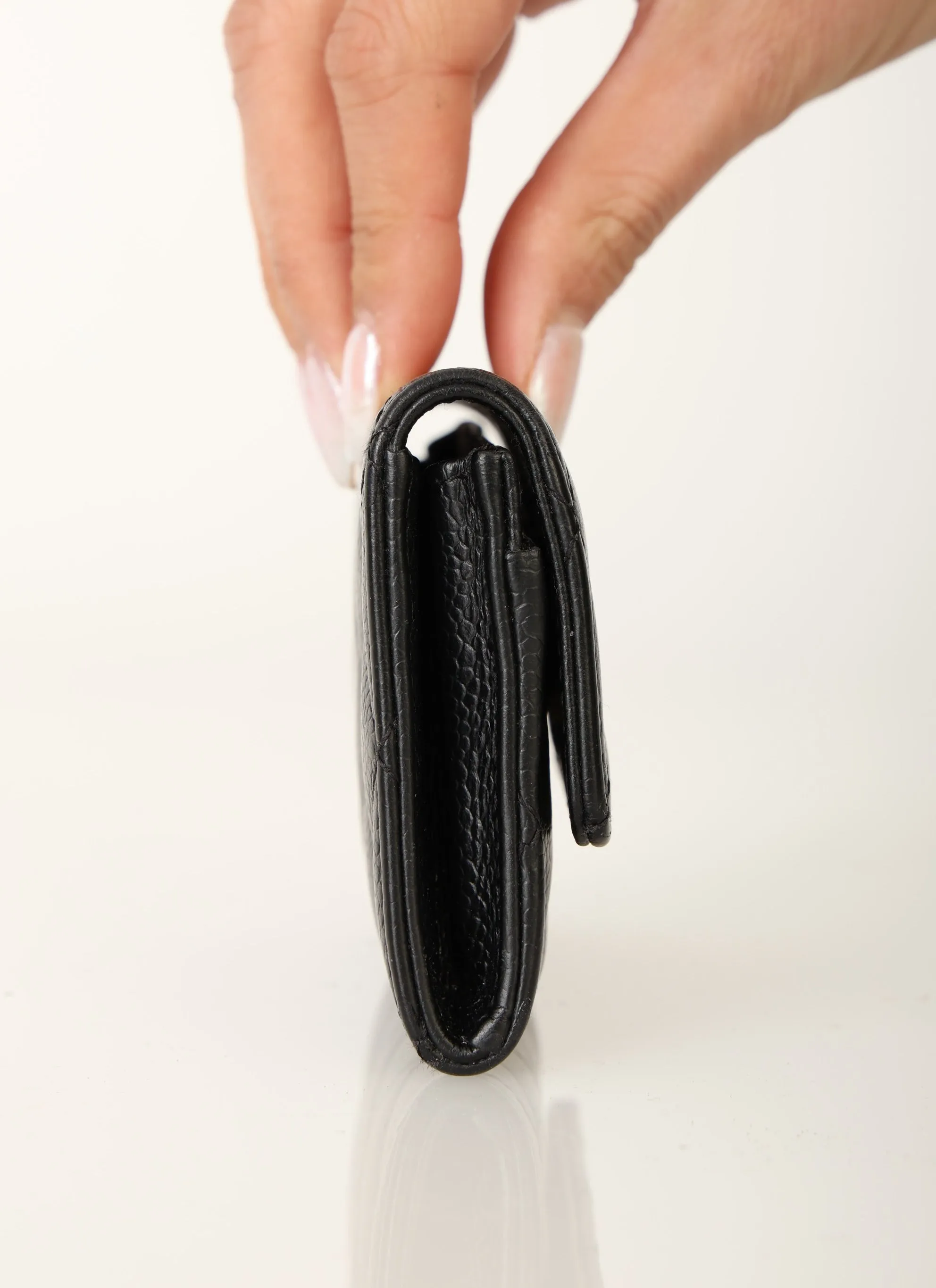 Chanel 2015 Caviar Cardholder w/ Chain