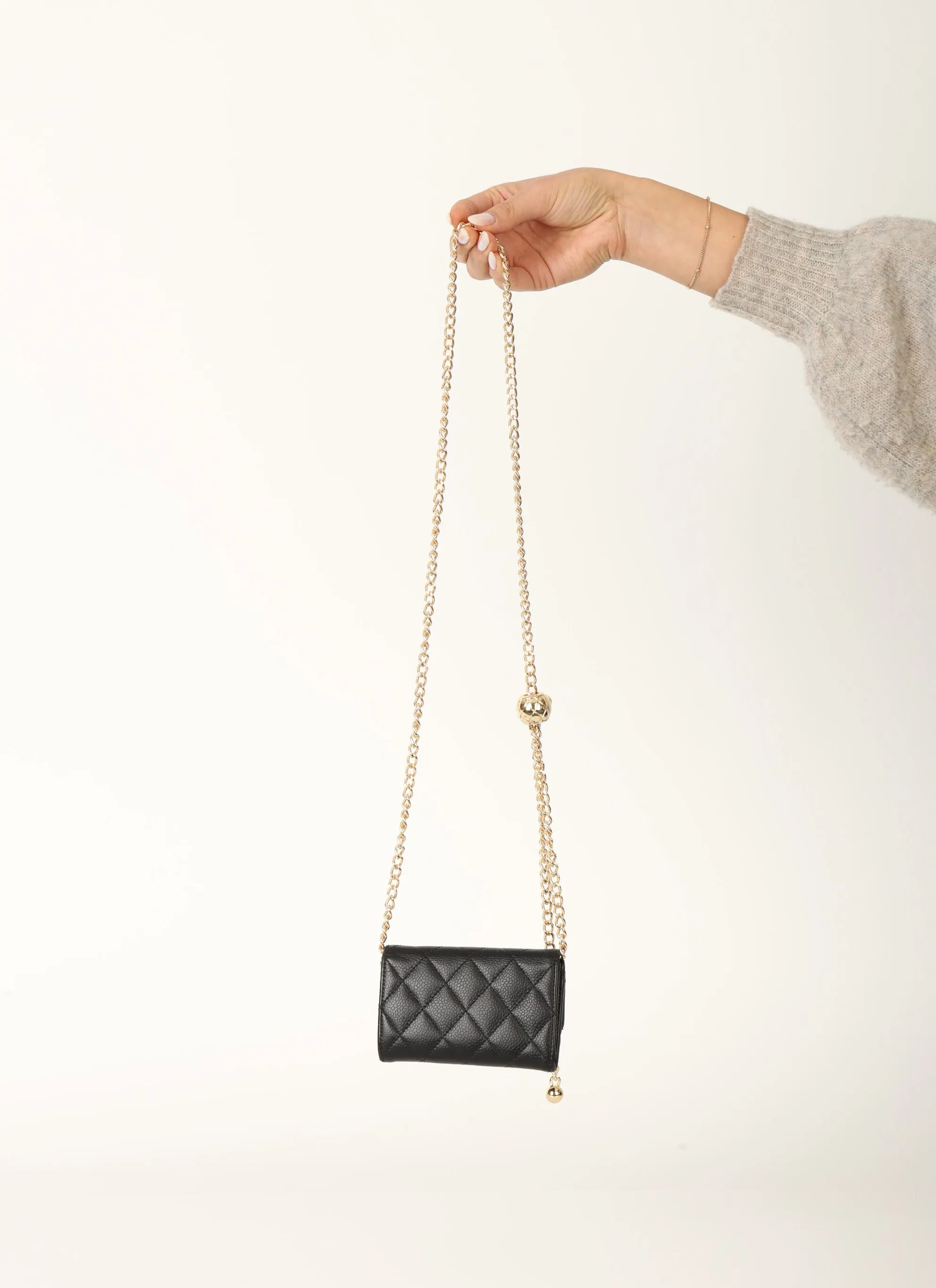 Chanel 2015 Caviar Cardholder w/ Chain