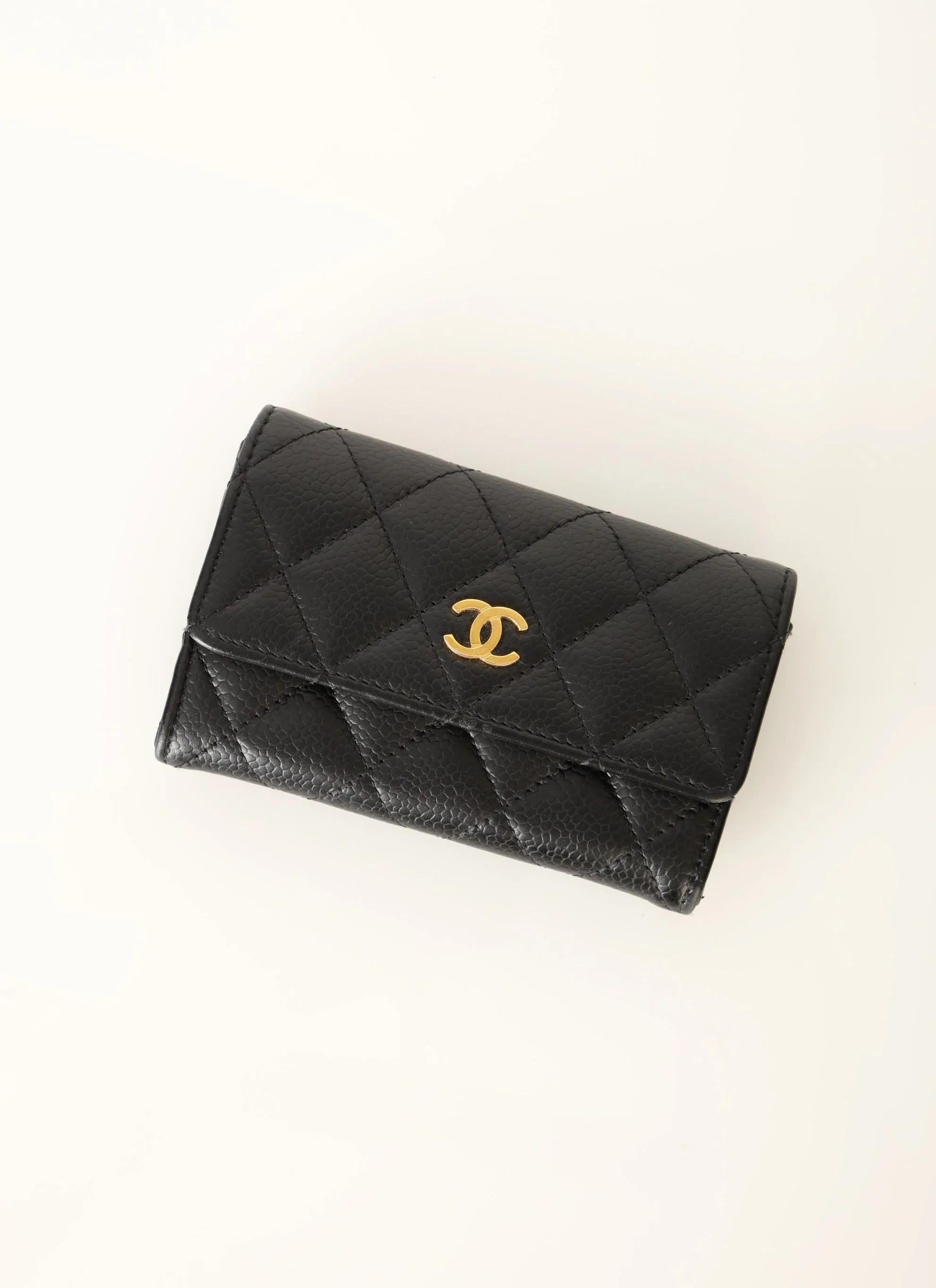 Chanel 2015 Caviar Cardholder w/ Chain