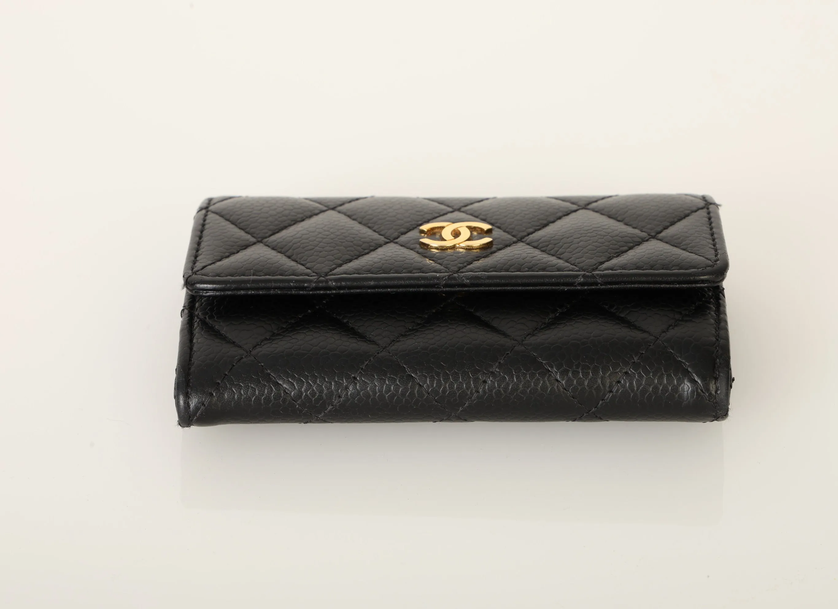 Chanel 2015 Caviar Cardholder w/ Chain