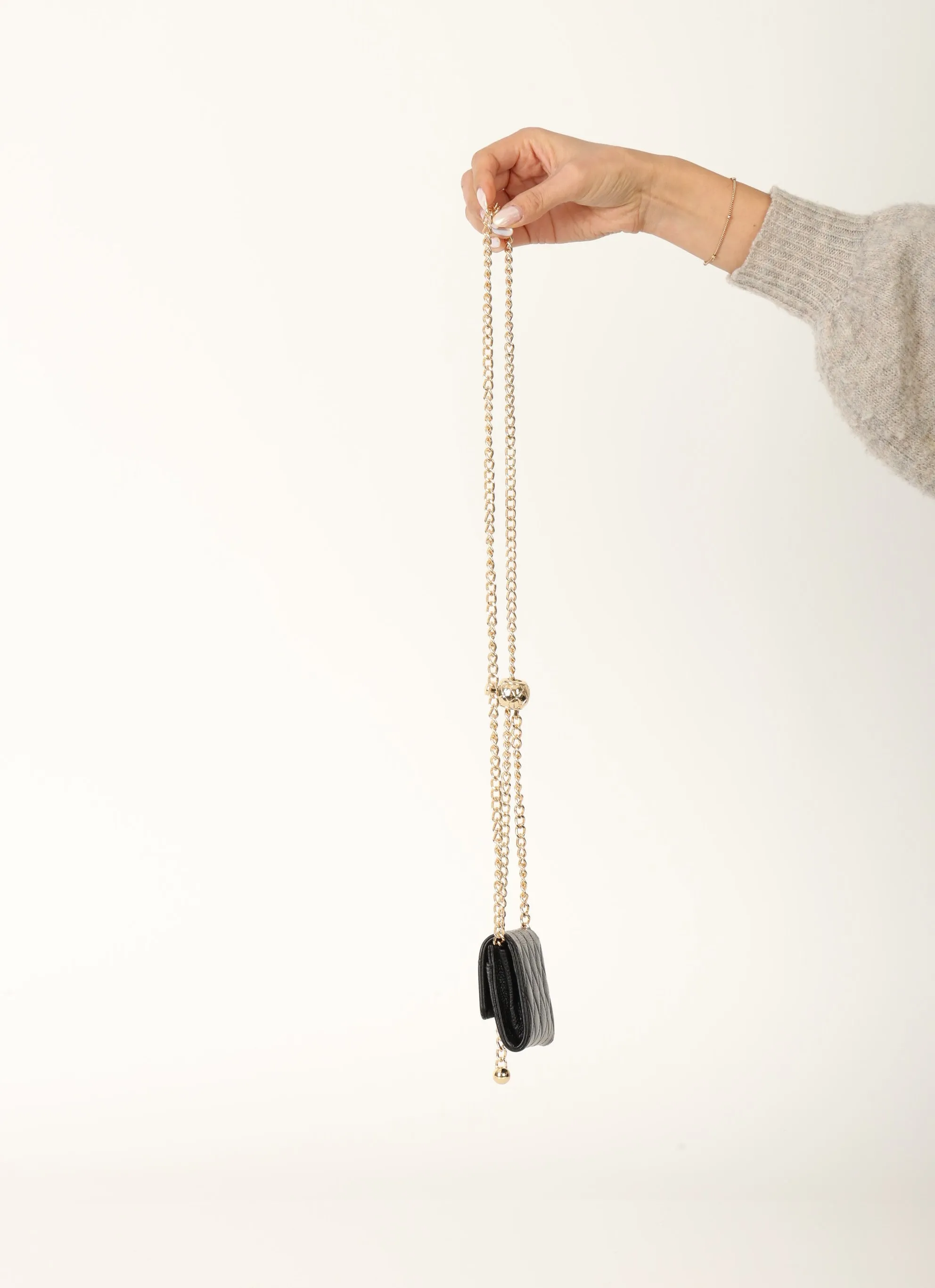 Chanel 2015 Caviar Cardholder w/ Chain