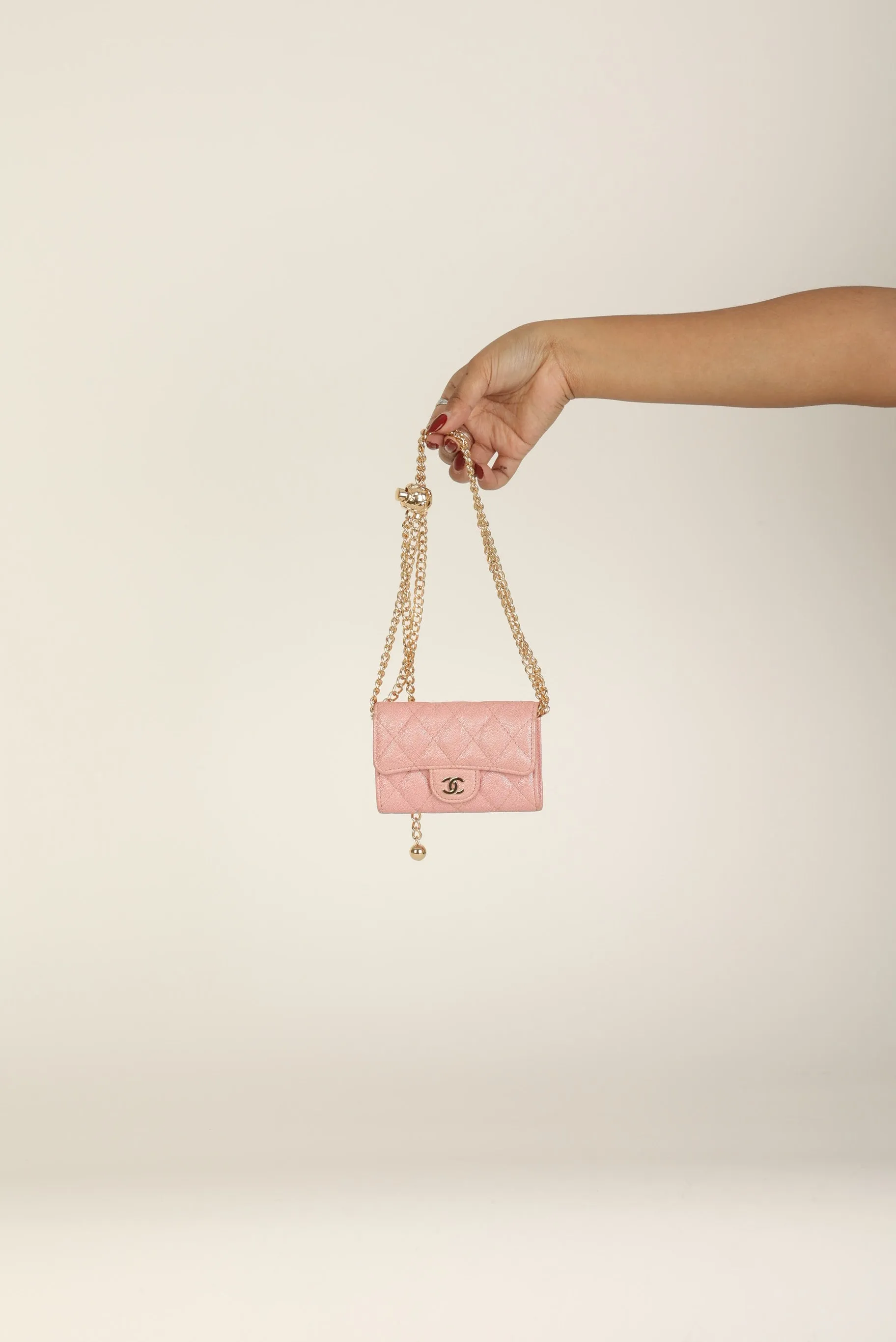 Chanel 2019 Caviar Card Holder on Chain