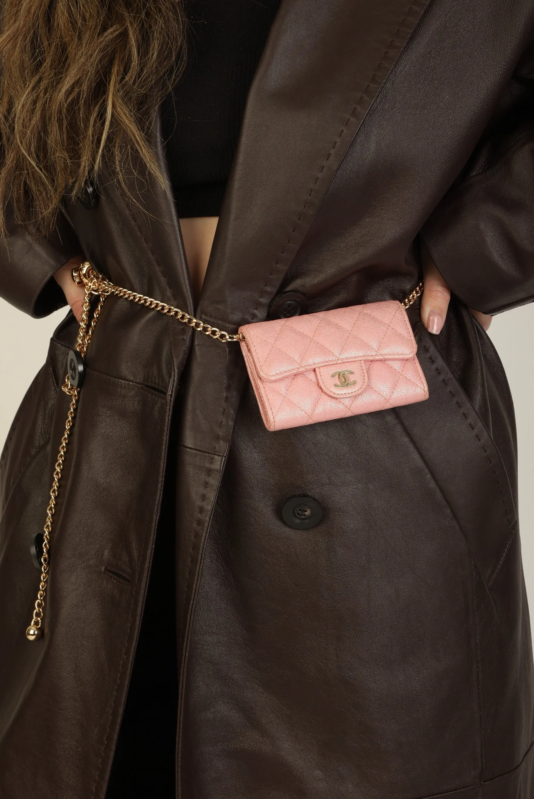 Chanel 2019 Caviar Card Holder on Chain
