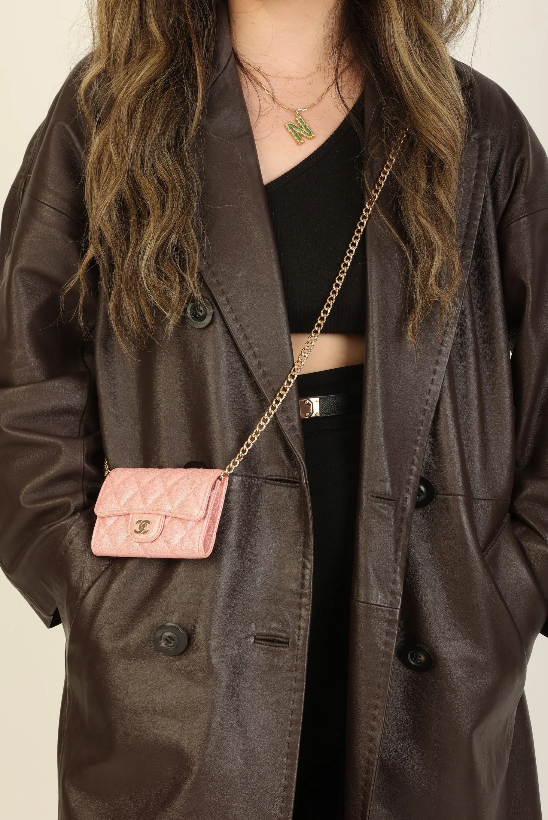 Chanel 2019 Caviar Card Holder on Chain