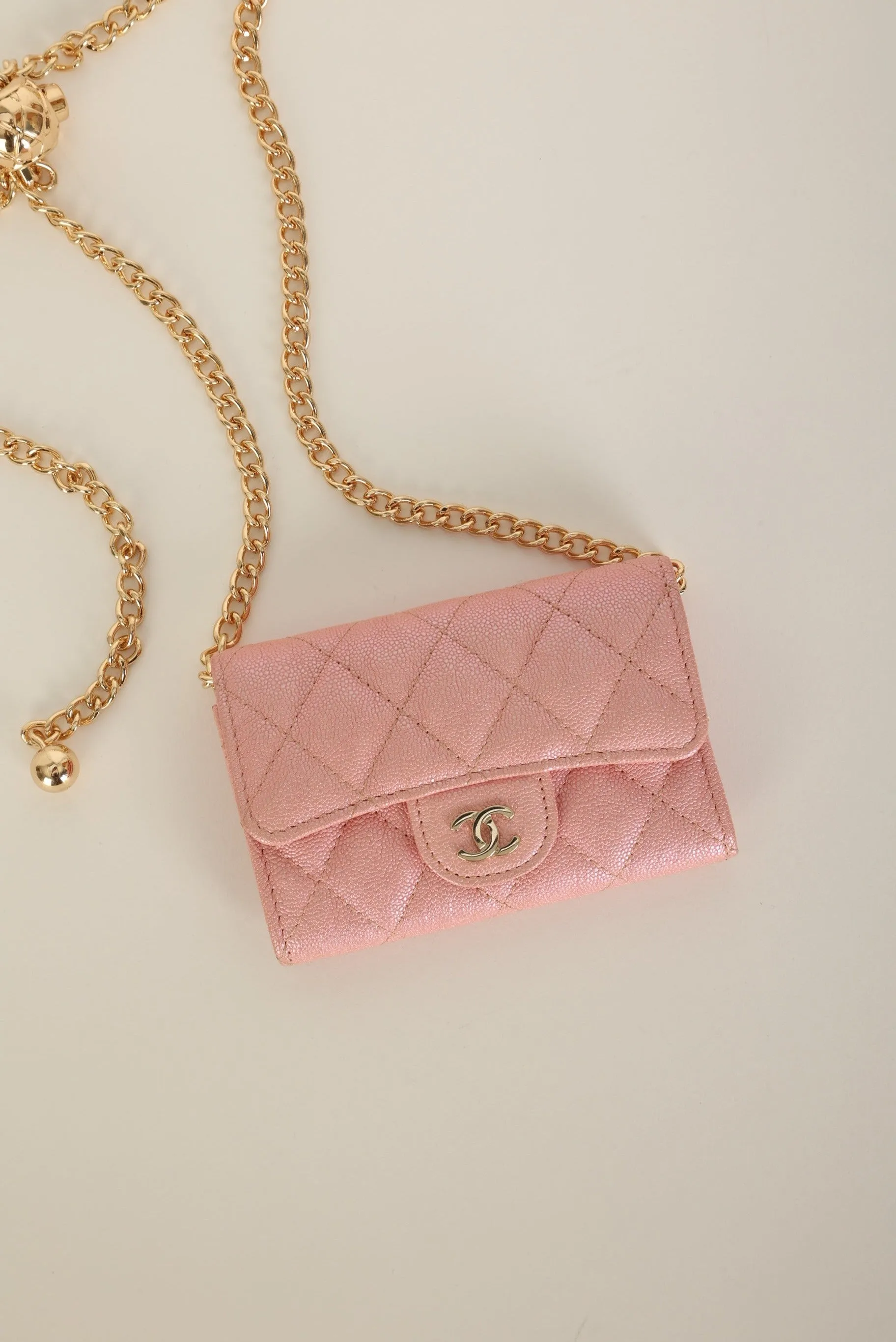 Chanel 2019 Caviar Card Holder on Chain