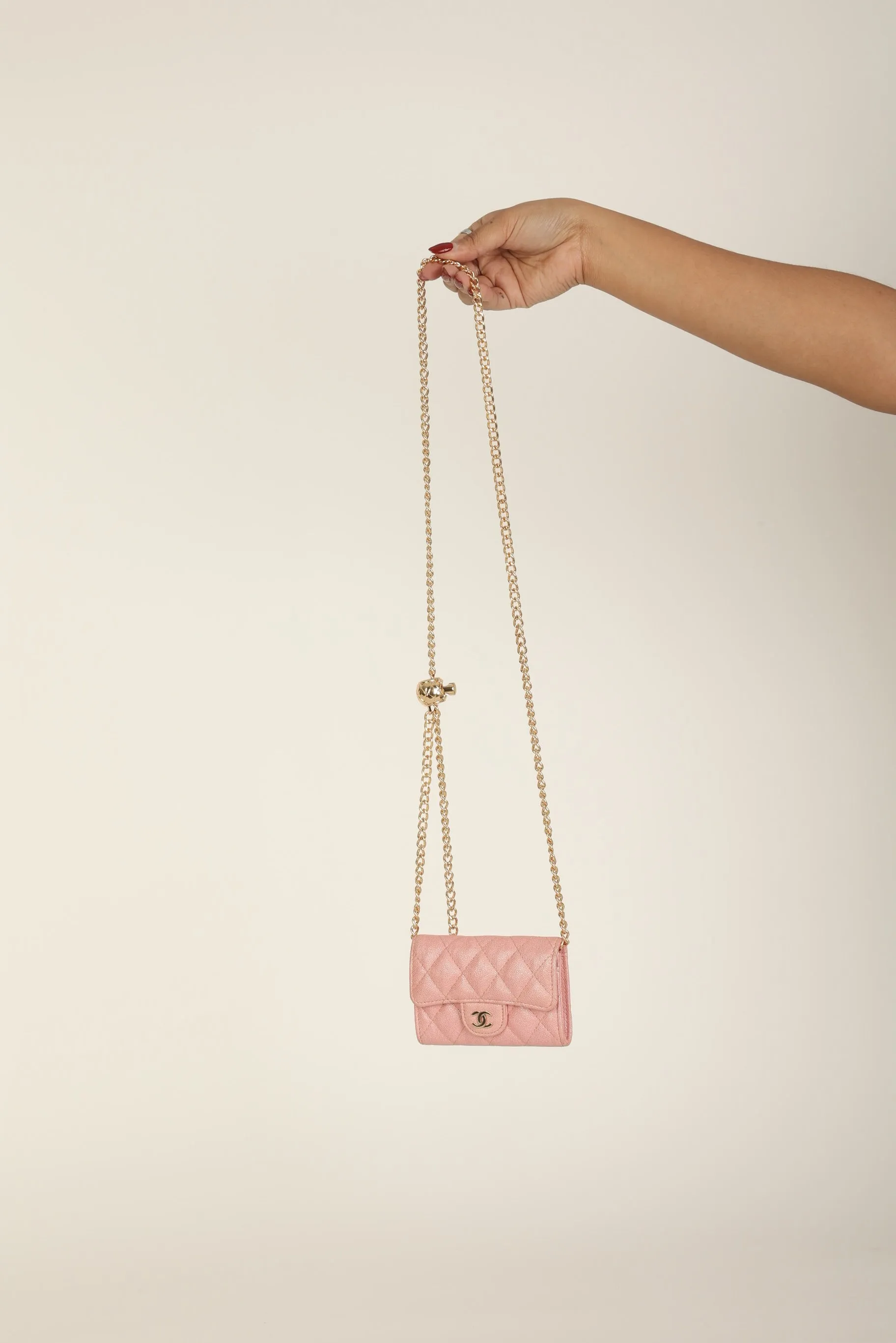 Chanel 2019 Caviar Card Holder on Chain