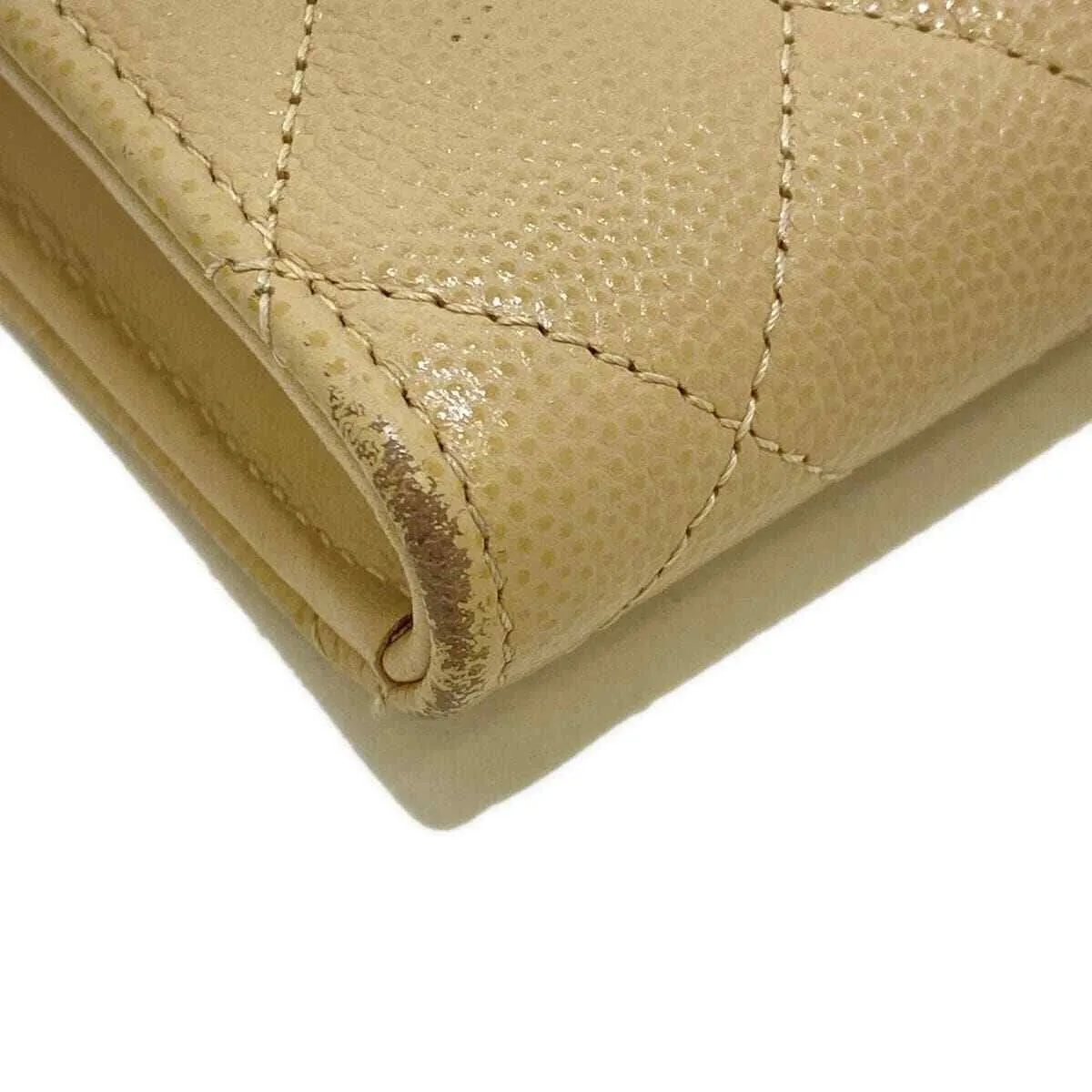 Chanel - Beige Silver Caviar Skin