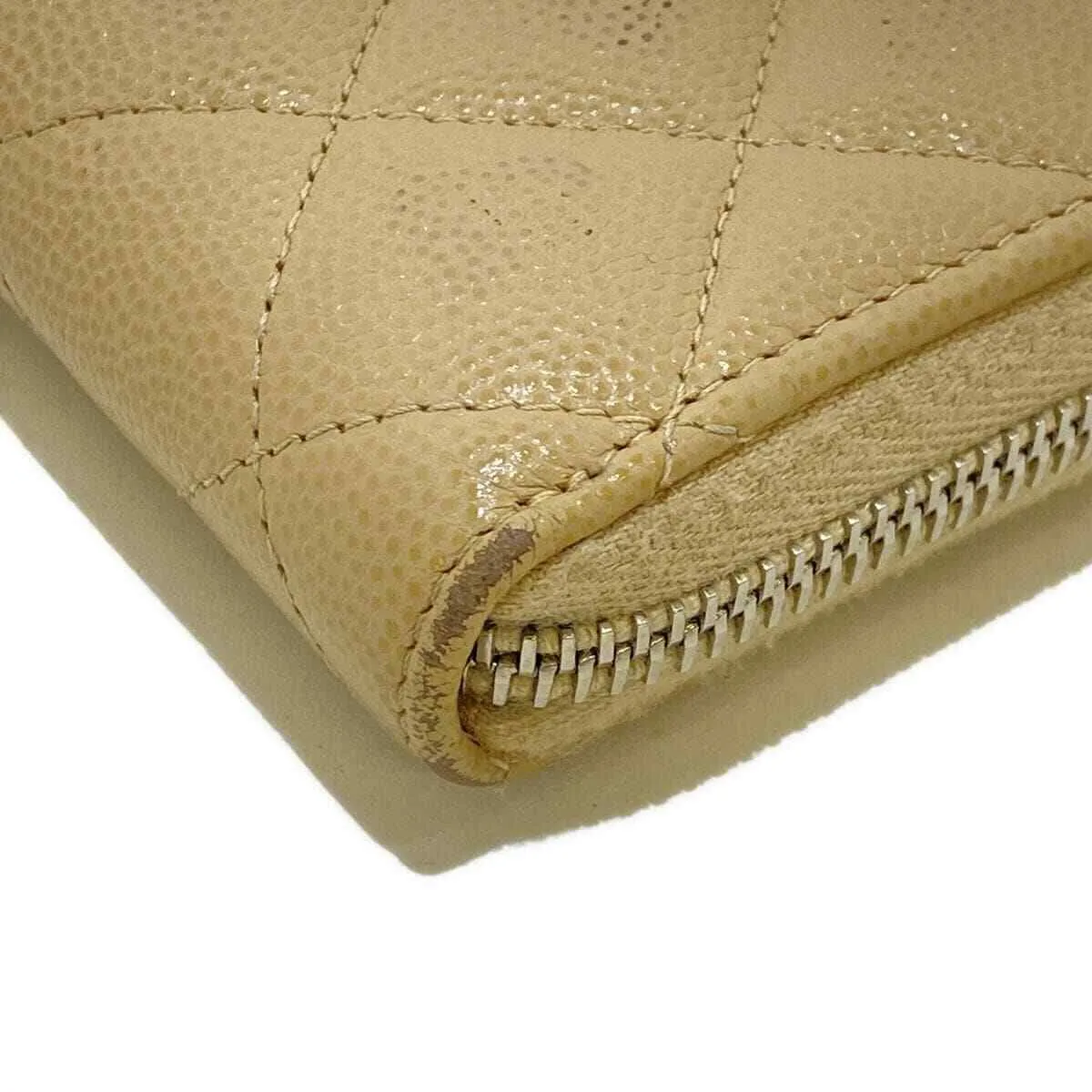Chanel - Beige Silver Caviar Skin