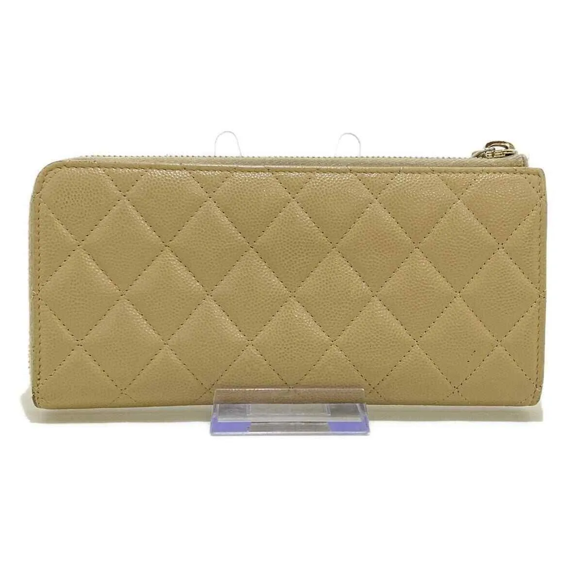 Chanel - Beige Silver Caviar Skin