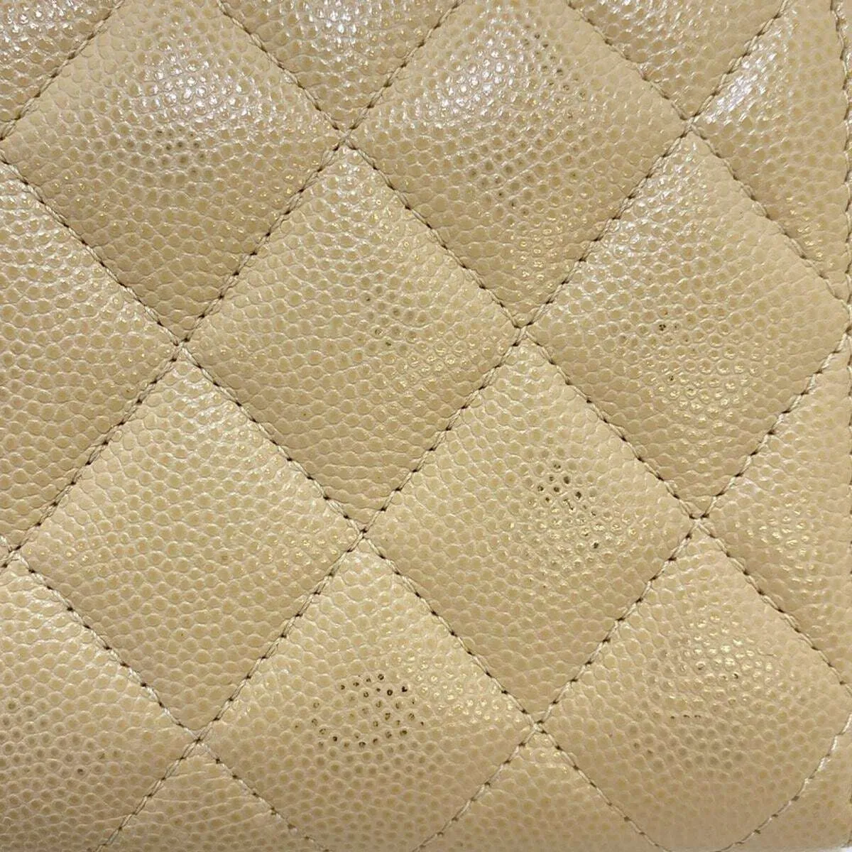 Chanel - Beige Silver Caviar Skin