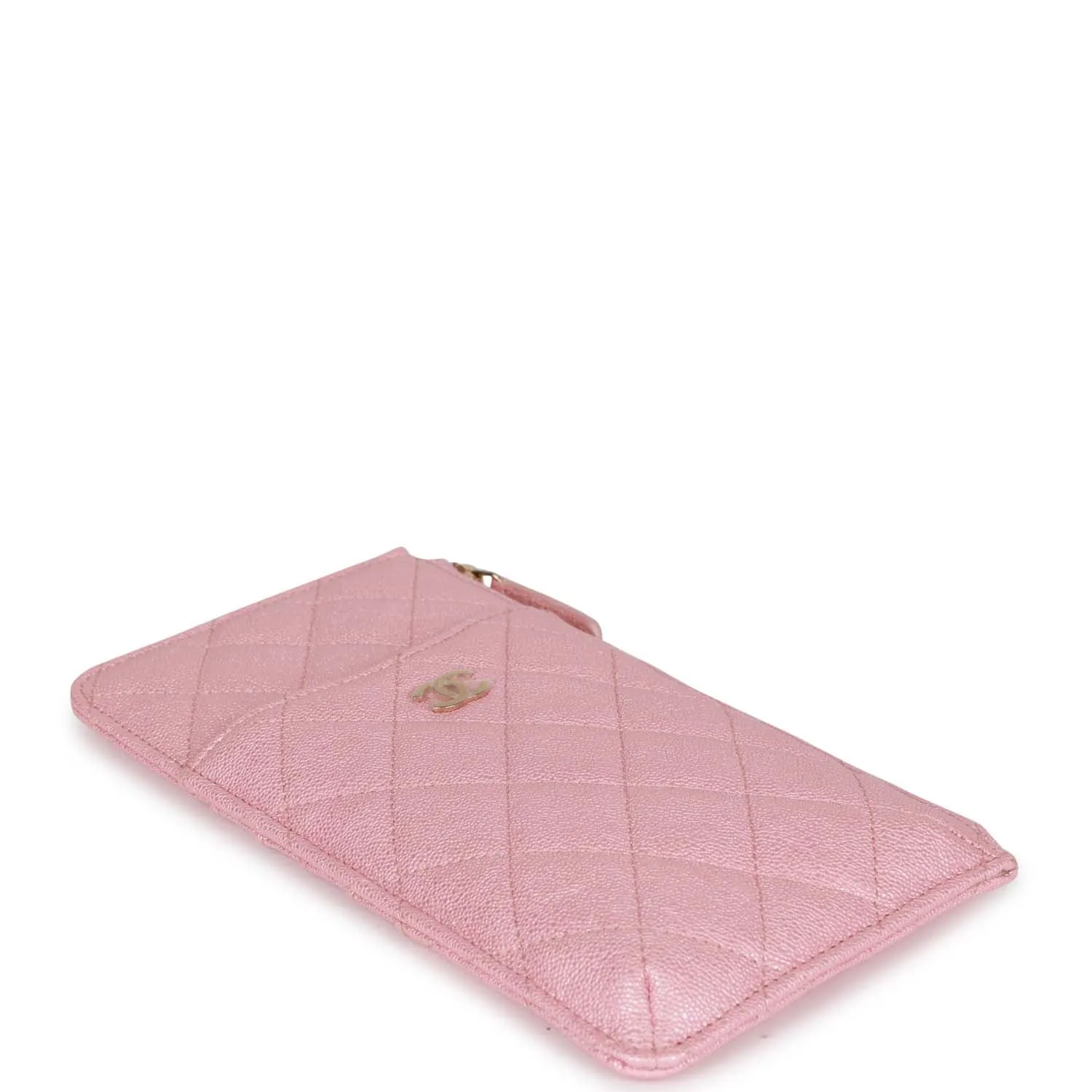 Chanel Classic Phone Case Pouch Wallet Iridescent Pink Caviar Light Gold Hardware
