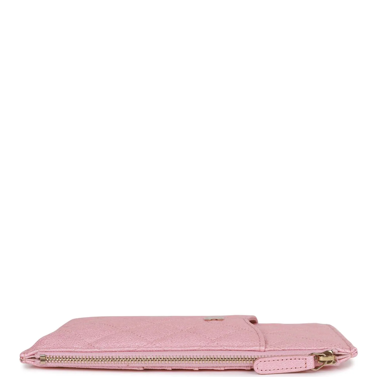 Chanel Classic Phone Case Pouch Wallet Iridescent Pink Caviar Light Gold Hardware