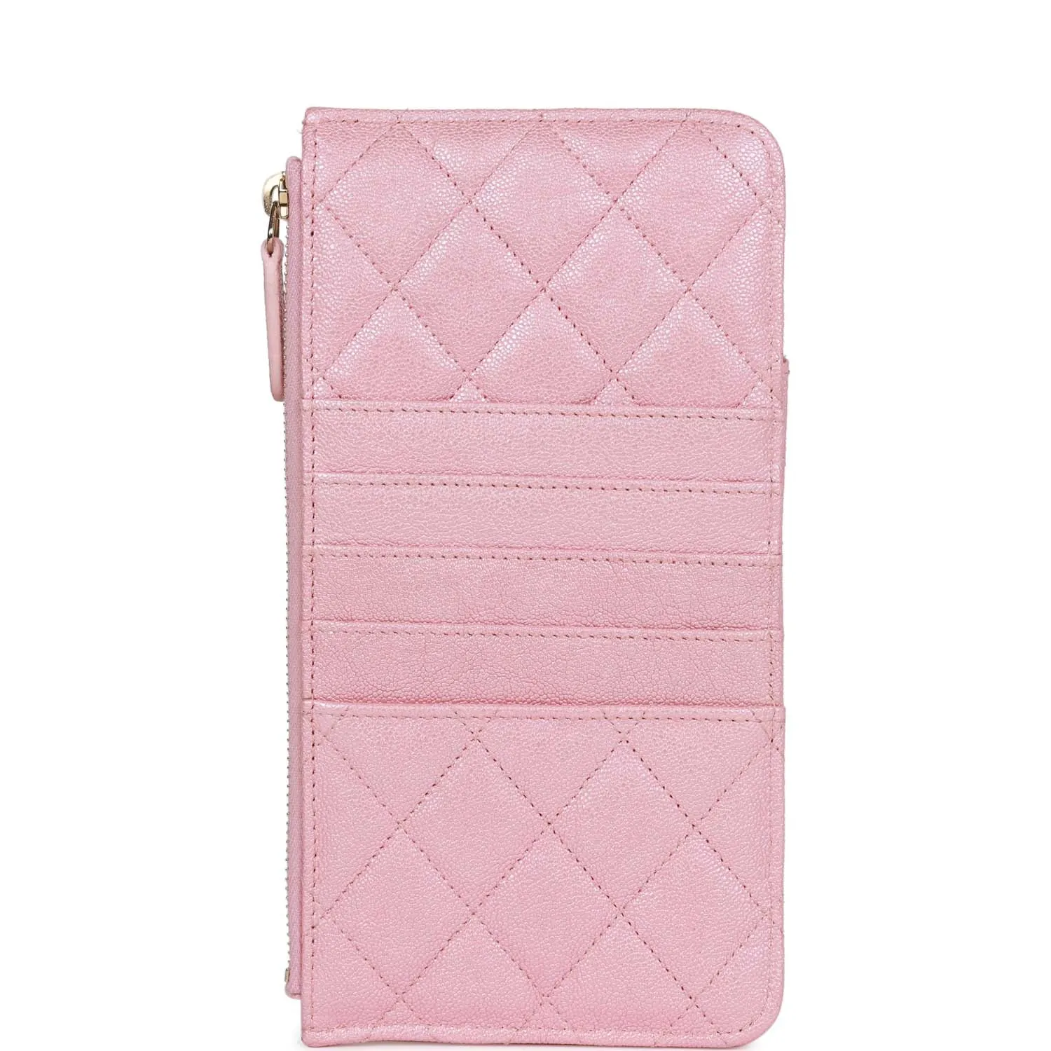 Chanel Classic Phone Case Pouch Wallet Iridescent Pink Caviar Light Gold Hardware
