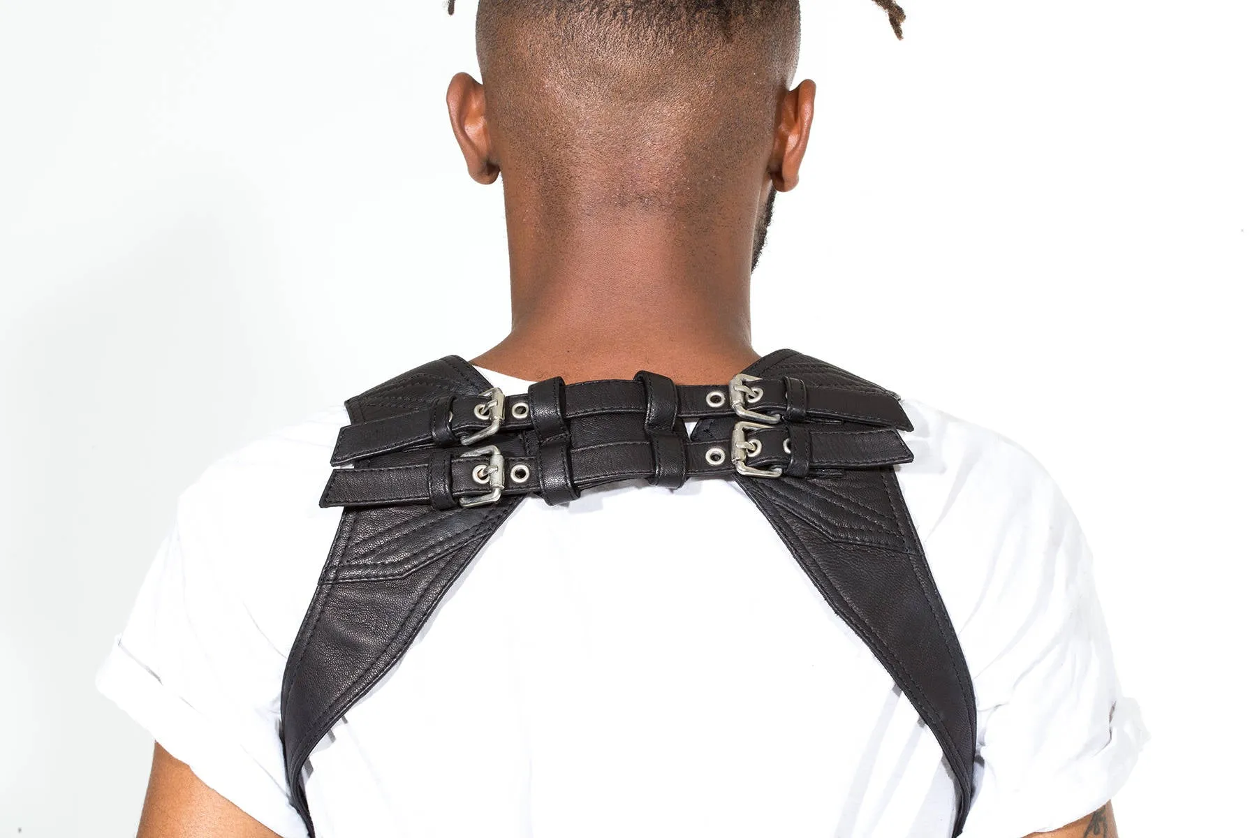 CHROME BLACK Leather Biker Holster Bag and Phone Case