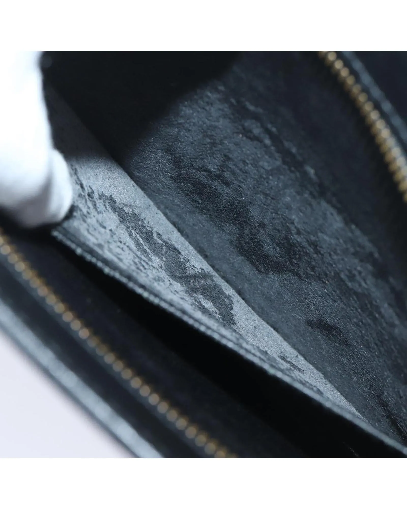 Epi Leather Clutch Bag with Metal Fittings and Pocket - Rank BC