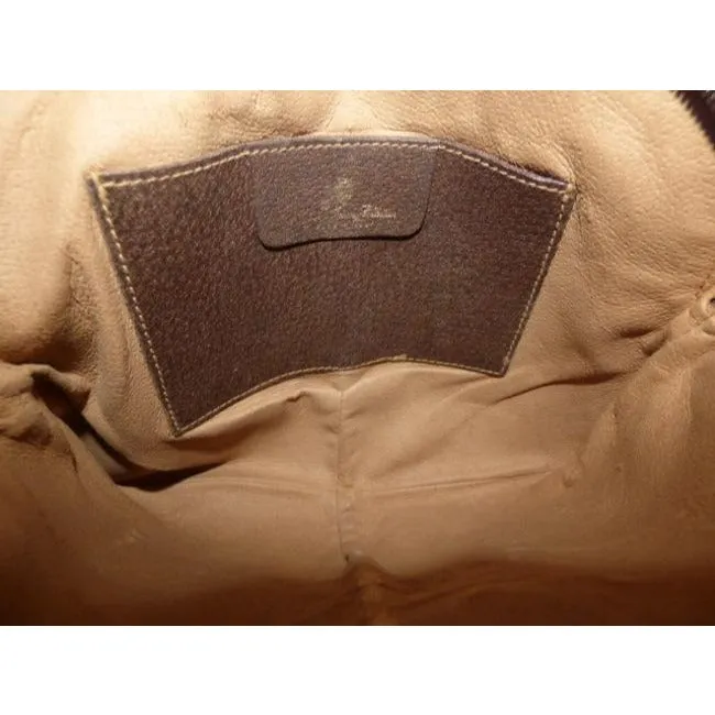 Gucci Vintage Guccissima Print Coated And Leather Two Way Brown Patent Gg Canvas Cross Body Bag