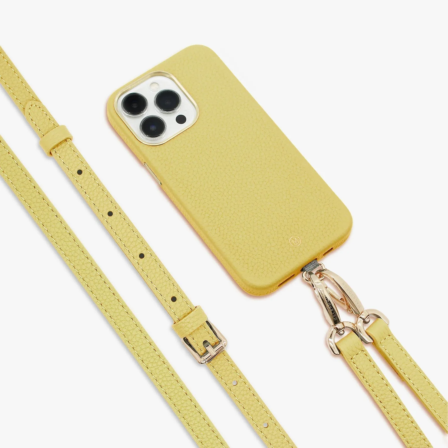 iPhone 12/12 Pro Leather Case with Crossbody Leather Strap