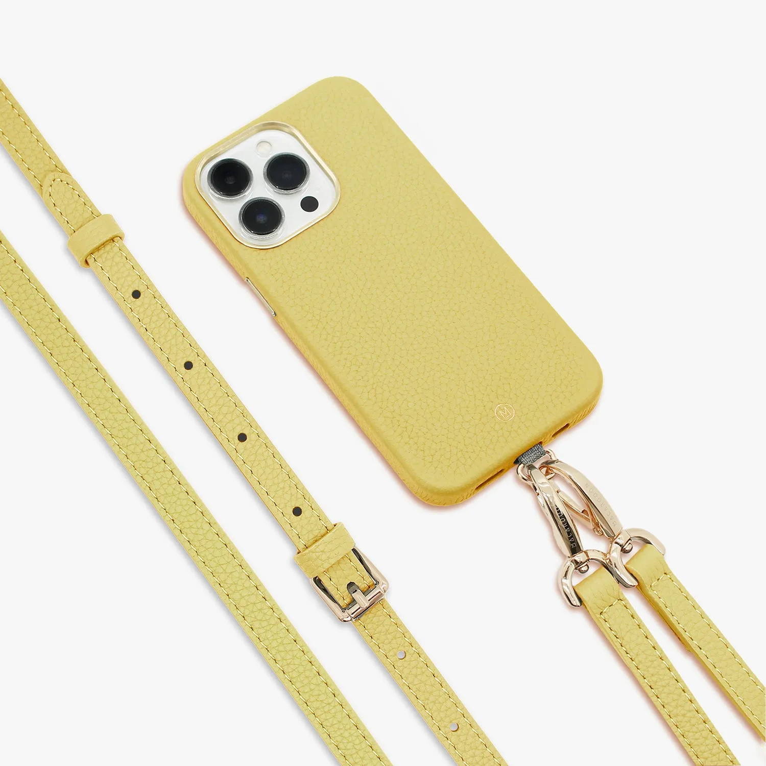 iPhone 15 Pro Leather MagSafe Case with Crossbody Leather Strap