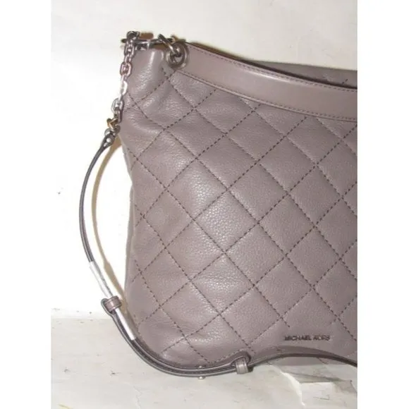 Michael Kors Grey Quilted XL Hobo Bucket Bag