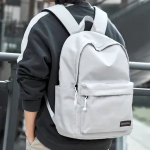 UAKISS  -   Fashion Men Backpack Unisex 14inch Laptop Waterproof Nylon Casual Travel Backpack Solid Color College Bag for Male