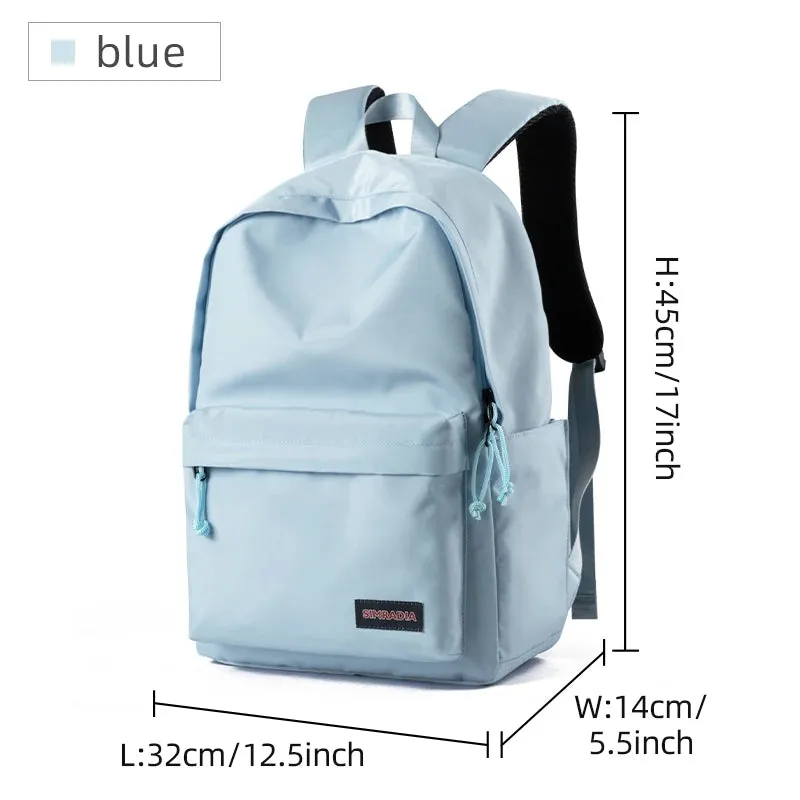 UAKISS  -   Fashion Men Backpack Unisex 14inch Laptop Waterproof Nylon Casual Travel Backpack Solid Color College Bag for Male