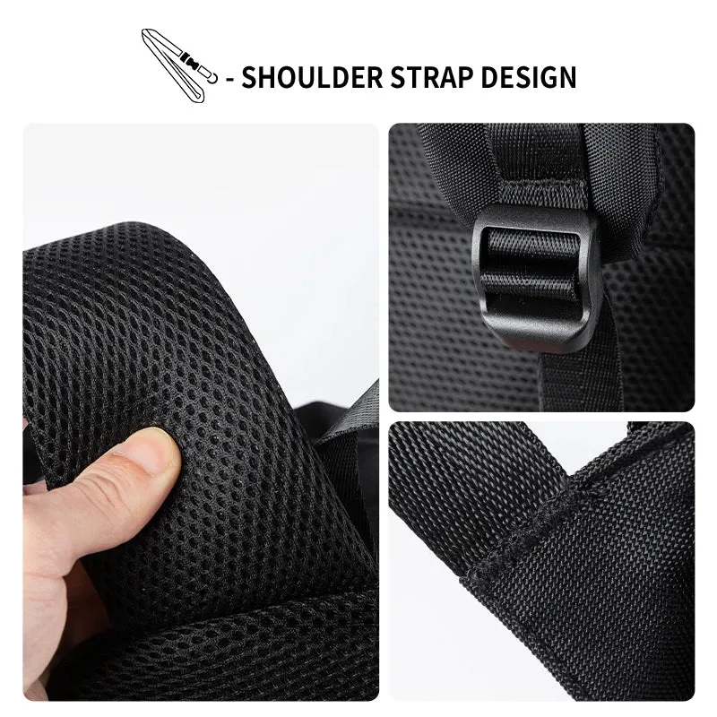 UAKISS  -   Fashion Men Backpack Unisex 14inch Laptop Waterproof Nylon Casual Travel Backpack Solid Color College Bag for Male