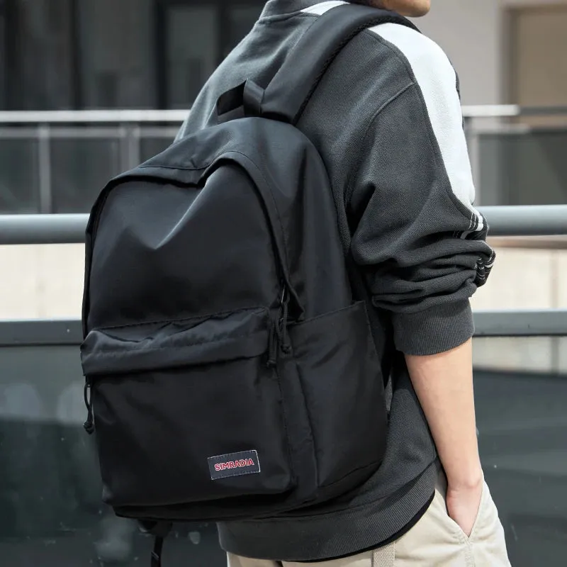 UAKISS  -   Fashion Men Backpack Unisex 14inch Laptop Waterproof Nylon Casual Travel Backpack Solid Color College Bag for Male