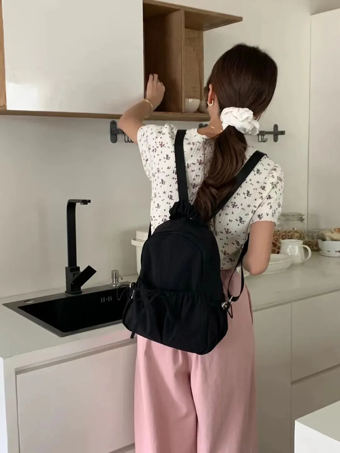 UAKISS  -   Korean Style Womens Backpack Aesthetic Fashion Elegant Students Small Travel Backpack Lightweight Casual Luxury Female Bag