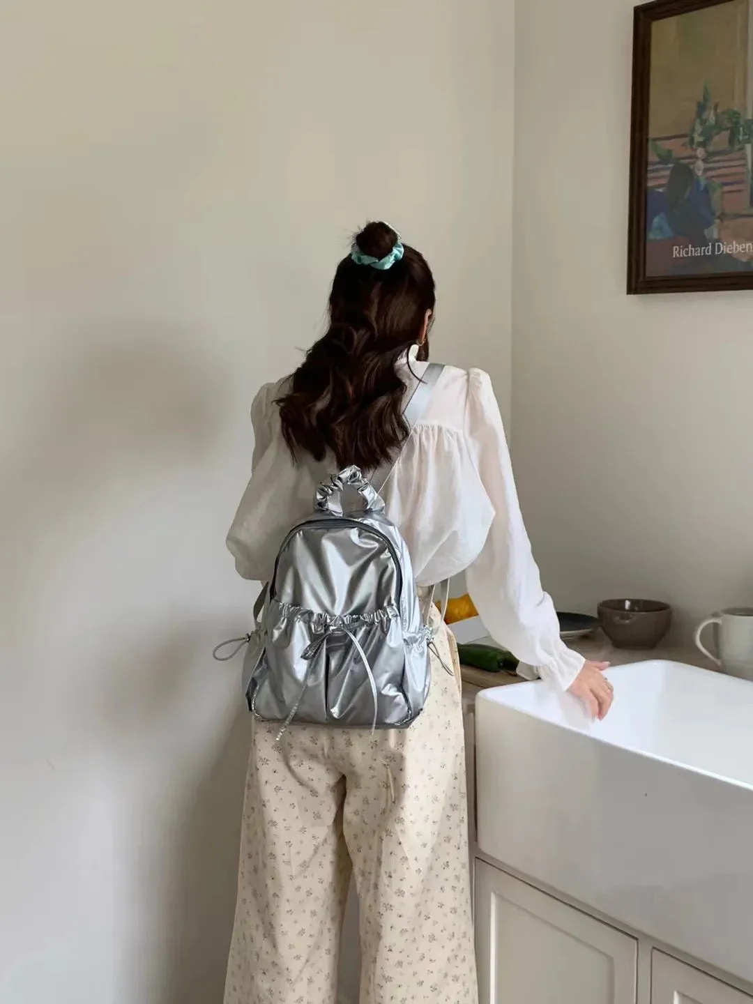 UAKISS  -   Korean Style Womens Backpack Aesthetic Fashion Elegant Students Small Travel Backpack Lightweight Casual Luxury Female Bag