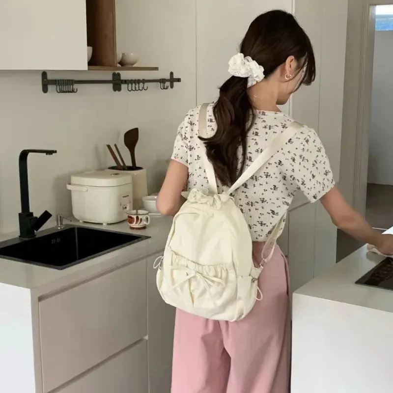UAKISS  -   Korean Style Womens Backpack Aesthetic Fashion Elegant Students Small Travel Backpack Lightweight Casual Luxury Female Bag