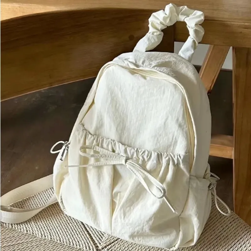 UAKISS  -   Korean Style Womens Backpack Aesthetic Fashion Elegant Students Small Travel Backpack Lightweight Casual Luxury Female Bag