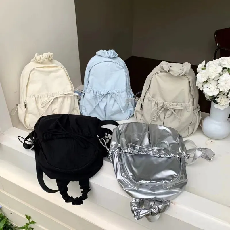 UAKISS  -   Korean Style Womens Backpack Aesthetic Fashion Elegant Students Small Travel Backpack Lightweight Casual Luxury Female Bag