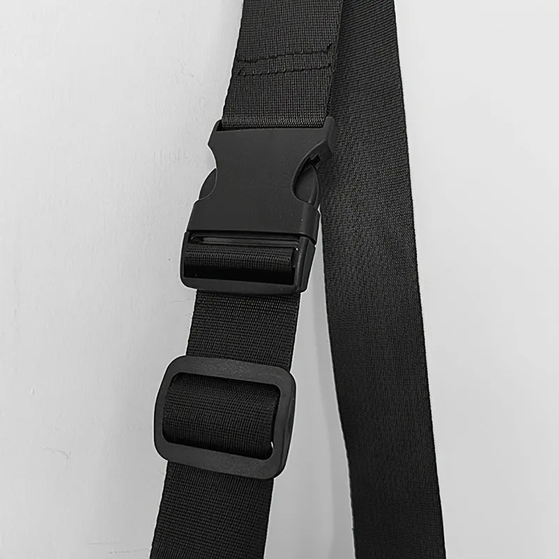 Uakiss Large Capacity Nylon Crossbody Bag, Adjustable Strap, Minimalist Black Shoulder Bag for School, Work, Travel & Sports
